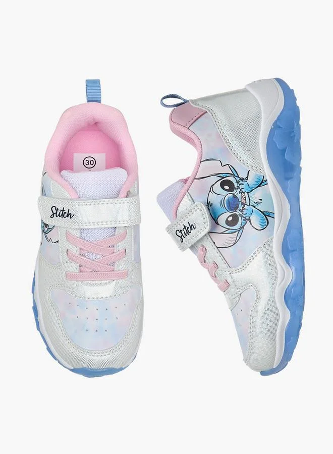 Disney WHITE Girls Stitch Print Light-Up Ankle Sneakers for Women | Best Price UAE