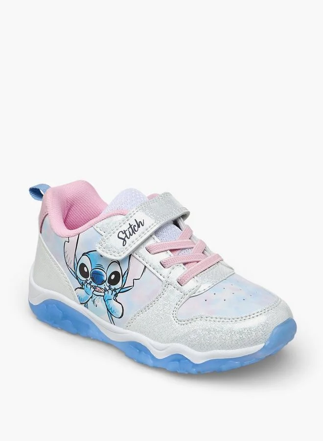 ديزني Girls Stitch Print Light-Up Ankle Sneakers