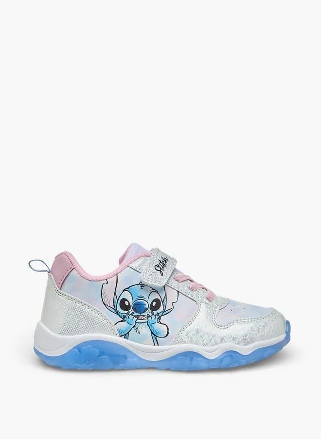 ديزني Girls Stitch Print Light-Up Ankle Sneakers