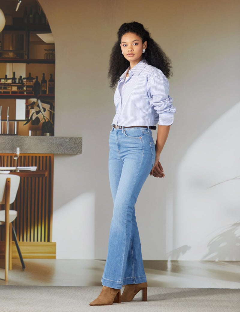Marks & Spencer Boyfriend Ankle Grazer Jeans T576214LIGHT Denim (L) - Image 2