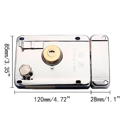 Sipery Door Lock Sets Stainless Steel Cylinder Door Rim Lock with Key 4.72x3.35inch Exterior Door Lock Set with Deadbolt Left/Right Handed Security Lock - Image 3
