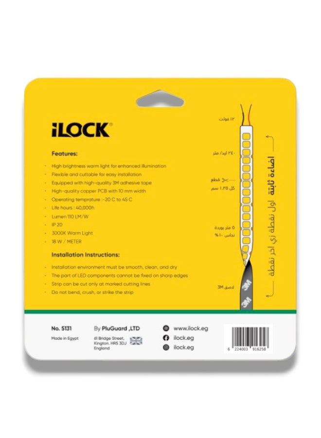 iLOCK LED Strip Light: Bright & Efficient Warm Illumination 100% Original (3000K, 240 LED/M) - Image 2
