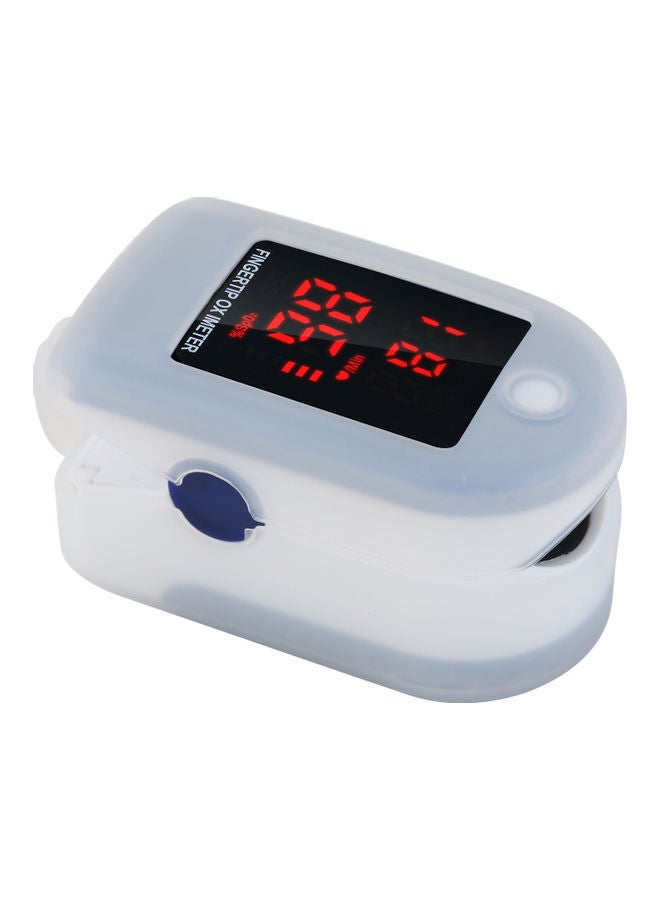 NIBEMINENT Mini Fingertip Pulse Oximeter Rate Blood Oxygen Saturation Monitor Clear OLED Display Lanyard Silicon Case for Home Use, Blue With Transparent Silicone - Image 1