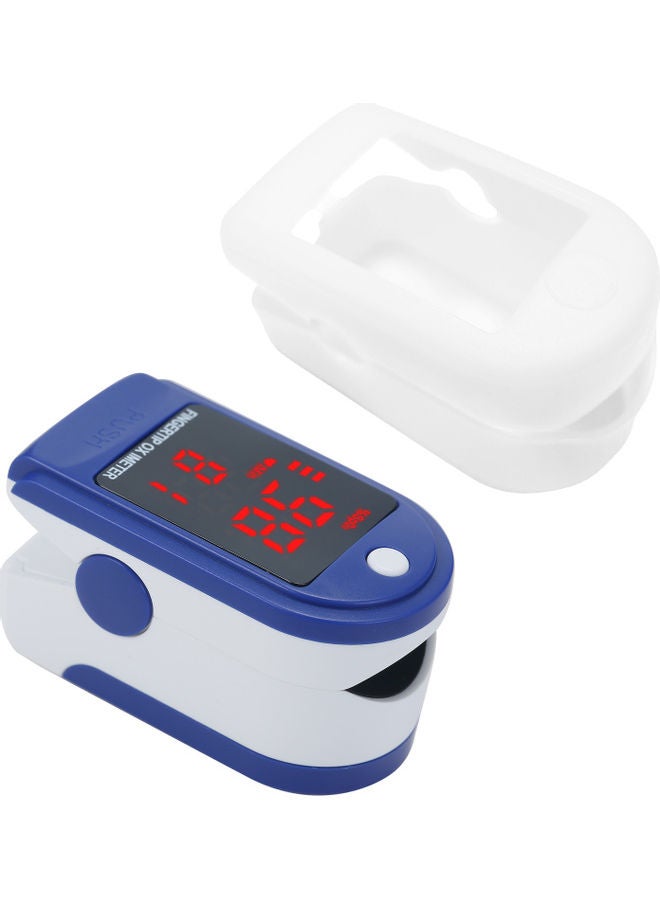 NIBEMINENT Mini Fingertip Pulse Oximeter Rate Blood Oxygen Saturation Monitor Clear OLED Display Lanyard Silicon Case for Home Use, Blue With Transparent Silicone - Image 3