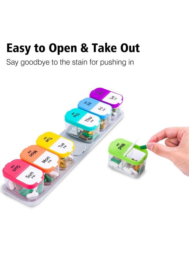 Daviky Extra Large Weekly Pill Organizer, XL Pill Box 2 Times a Day, 7 Day Am Pm Medicine Pill Organizer for Supplements, Big Daily Pill Case Holder with Oversized Container for All Your Vitamins - Image 4