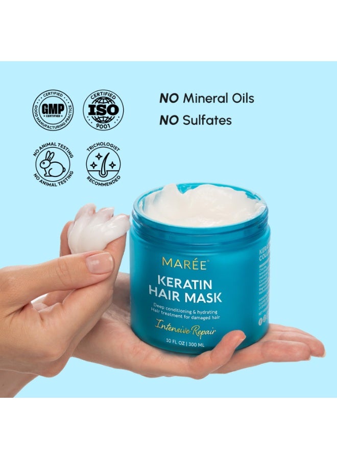 MAREE Deep Conditioning Hair Mask for Damaged Hair Treatment - Keratin Hair Care for Hydrating Growth Repair Moisturizing - Dry Curly Color Refreshing - Tratamiento Mascarilla Para el Cabello Seco - Image 2