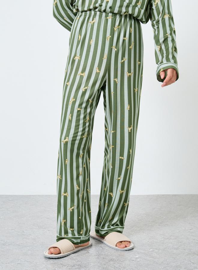Styli Men Striped Oversized Shirt and Pyjama Set - Image 5