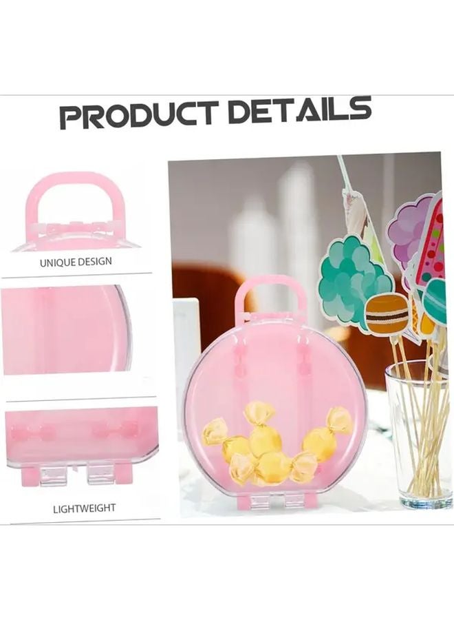 12pcs Pastel Pink Mini Luggage Candy Boxes With Round Flip Top Lids - Image 3