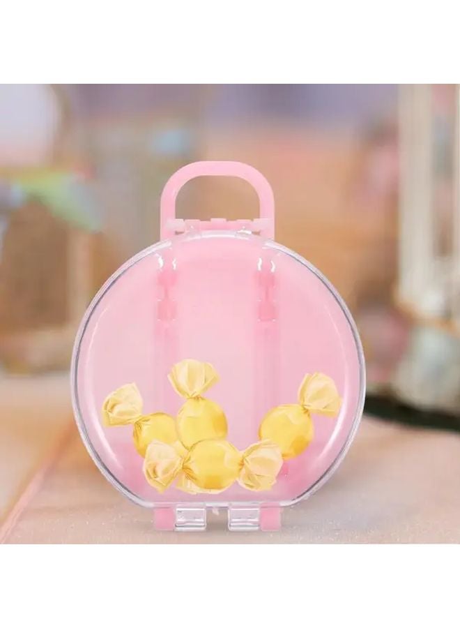 12pcs Pastel Pink Mini Luggage Candy Boxes With Round Flip Top Lids - Image 4