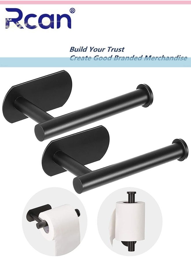 Rcan 2 Pack Toilet Paper Holder, Self Adhesive Toilet Paper Holder Wall Mount, SUS 304 Stainless Steel Rustproof Toilet Paper Roll Holder for Kitchen Bathroom Wall Mount Bathroom Tissue Holder  - Image 1