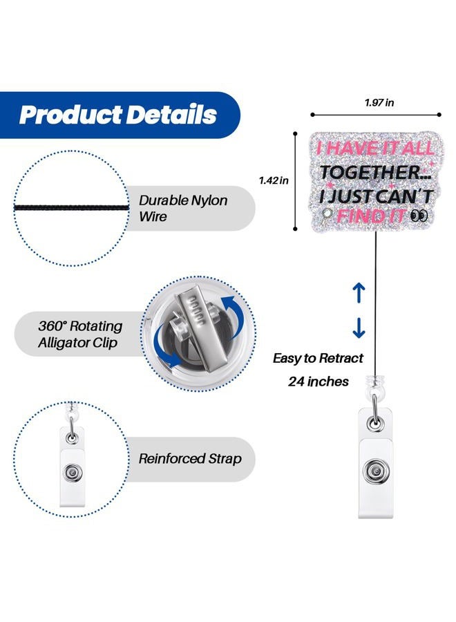 BEZTN I Have IT All Together I JUST Can't FIND IT Funny Badge Reel, Cute Retractable ID Card Badge Holder, Name Tag Work Badge Clips for RN LPN CNA ER Night Shift Nurse MA Nursing Student Teacher Doctor - Image 4