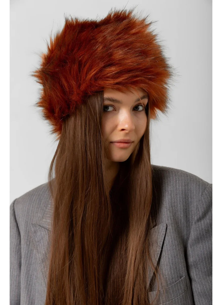 REMSA Women's Furry Kalpak Hat Rkş-13 Tile