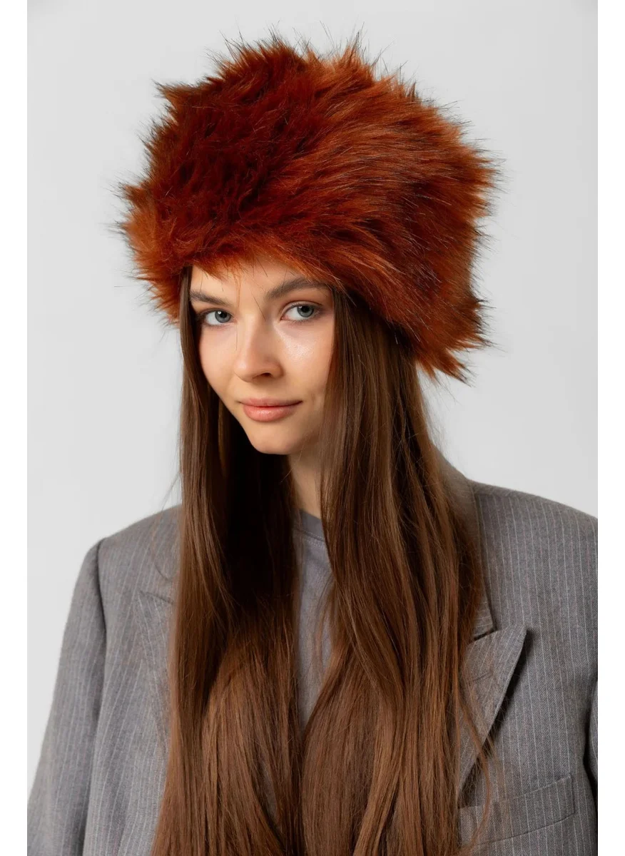REMSA Women's Furry Kalpak Hat Rkş-13 Tile