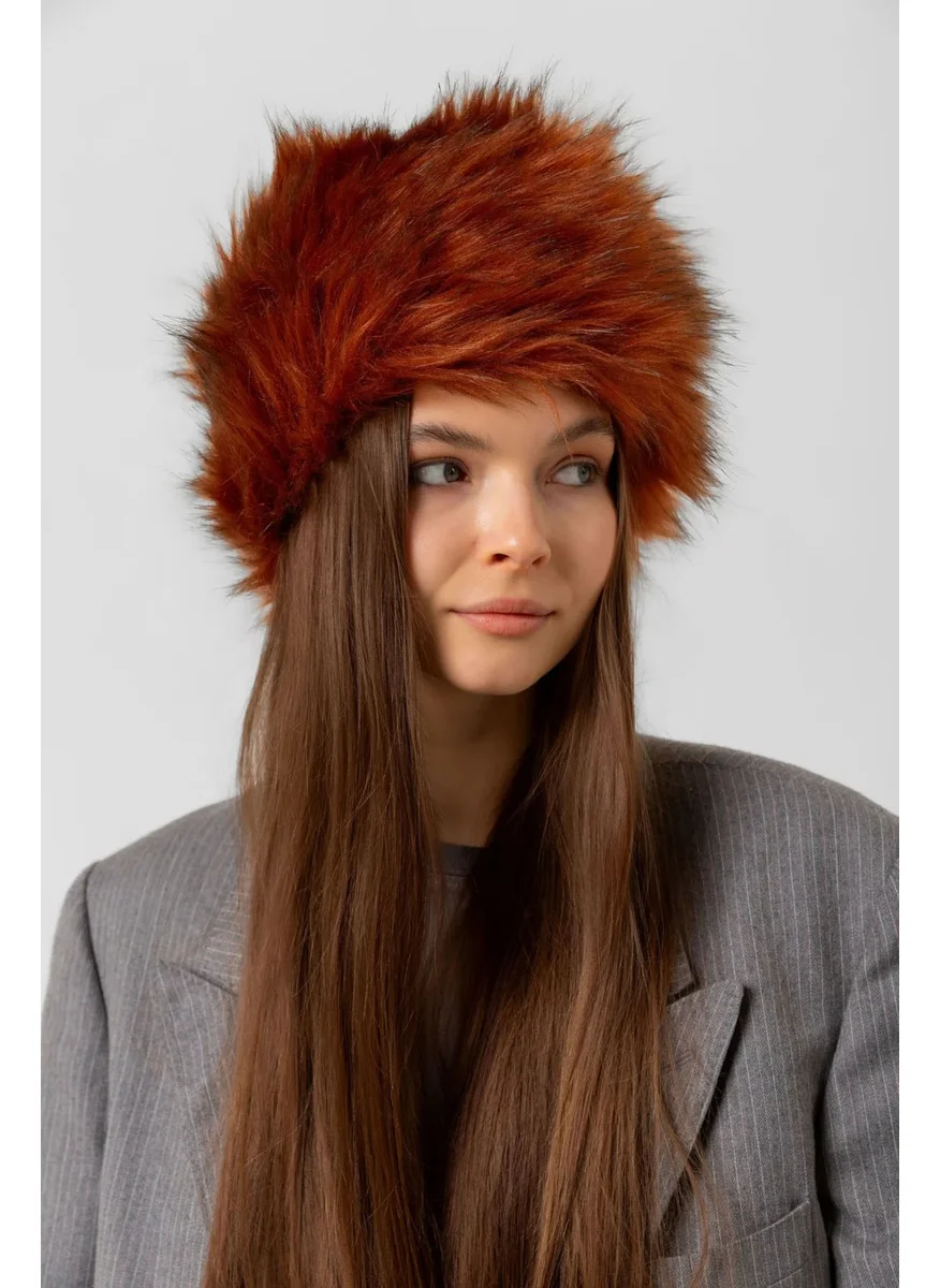 REMSA Women's Furry Kalpak Hat Rkş-13 Tile