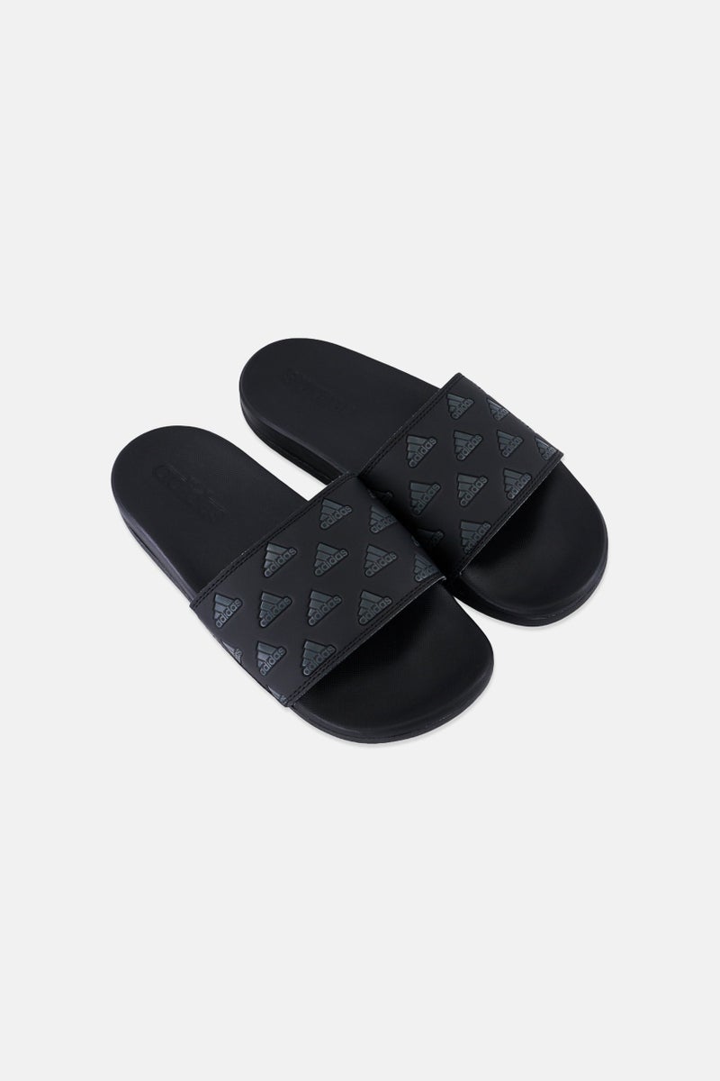 Adidas Kids Boy Adilette Comfort Slip On Slides, Black - Image 3