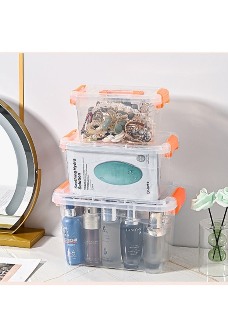 6pcs Plastic Storage Boxes, 27L Clear Stackable Containers With Lockable Lids, Clear Plastic Organizer – Transparent Box Storing Toys, Shoes, Kitchen Items, Snacks, Tools, Medicine  - Image 5