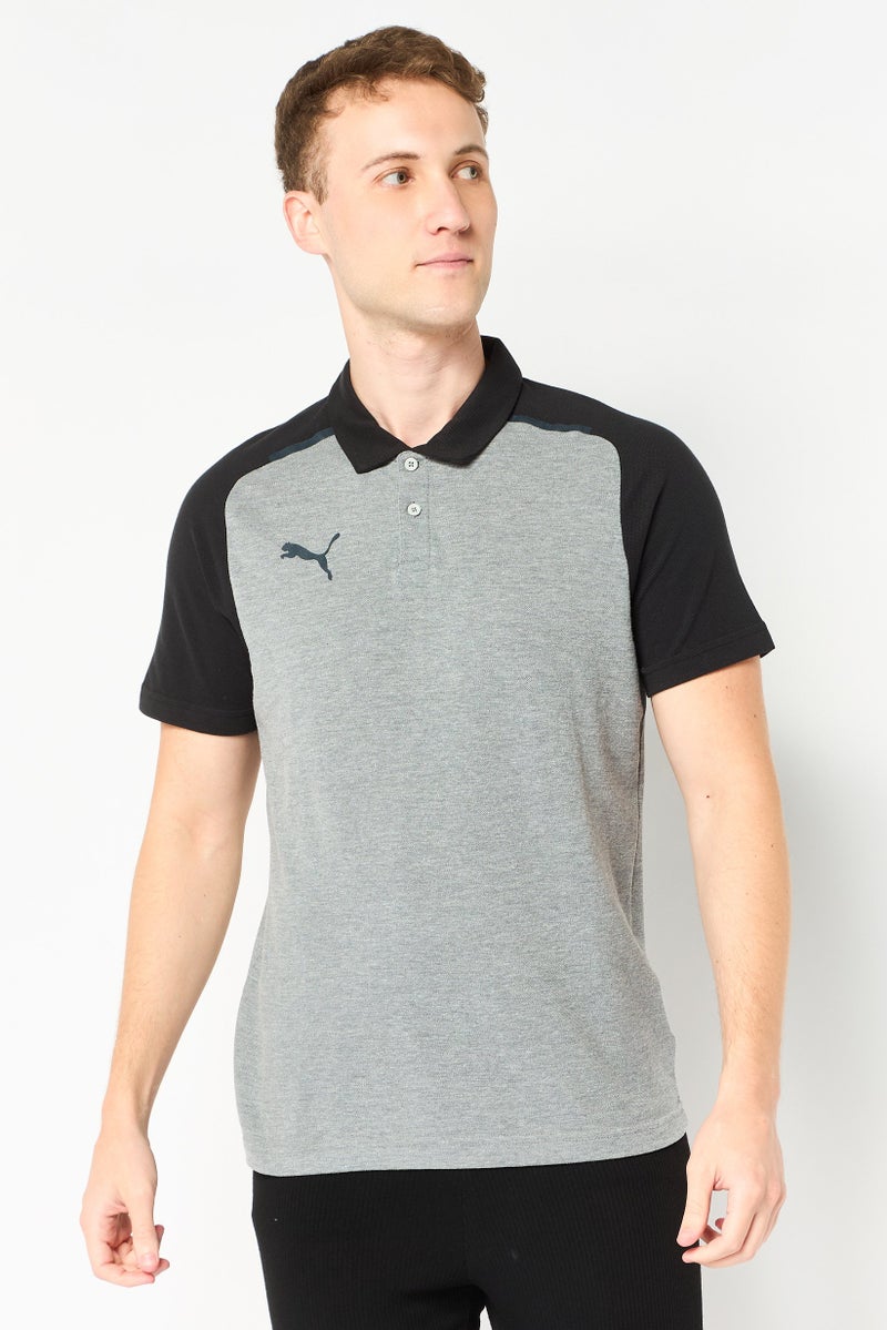 PUMA Men Sportswear Fit Short Sleeve Team Cup Outdoor Polo Shirt, Grey - Image 1