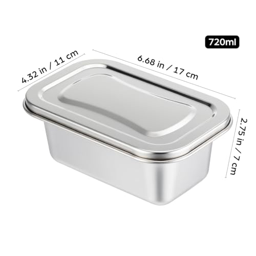 Hemoton Stainless Steel Freezer Containers Multi-Function Food Storage Ice Cream Container with Lid Reusable Metal Ice Cream Storage Box for Freezer Homemade Gelato and Sorbet Preservation 6.7X4.3X2.8 In - Image 4