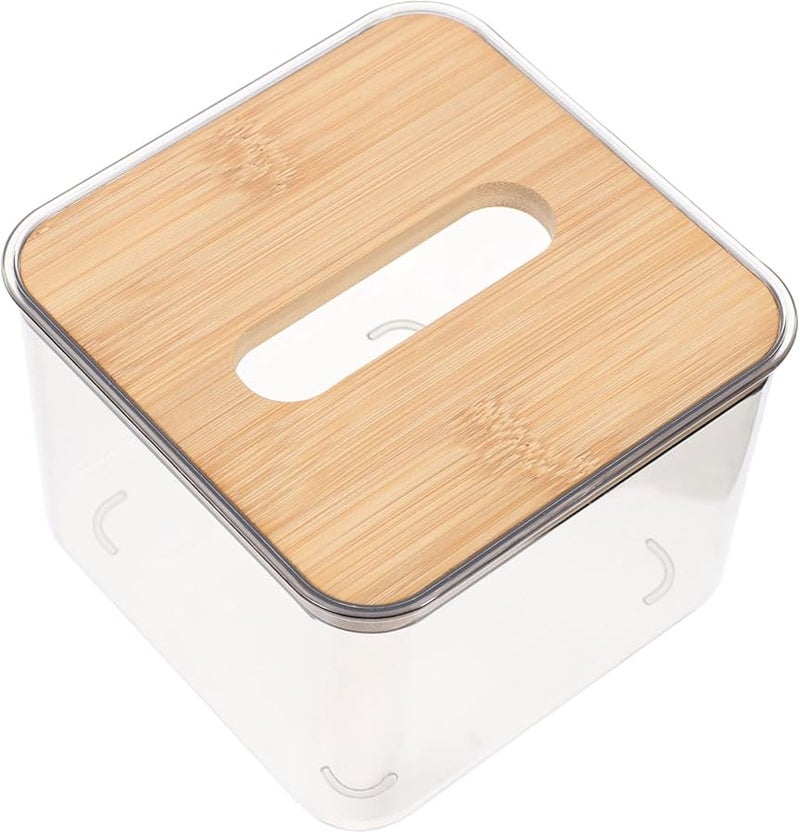 غطاء صندوق المناديل البيج للمكتب والسيارة منظف مناديل سهل الوصول - Image 1