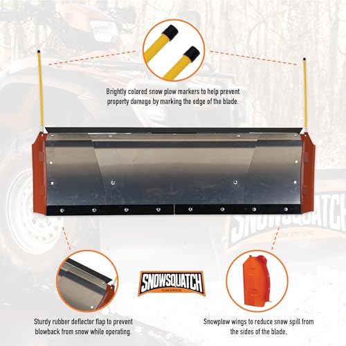 NICHE SNOWSQUATCH Deluxe Aluminum ATV Snow Plow System 48-60 Inch Adjustable Blade Universal Mount Kit - Image 3