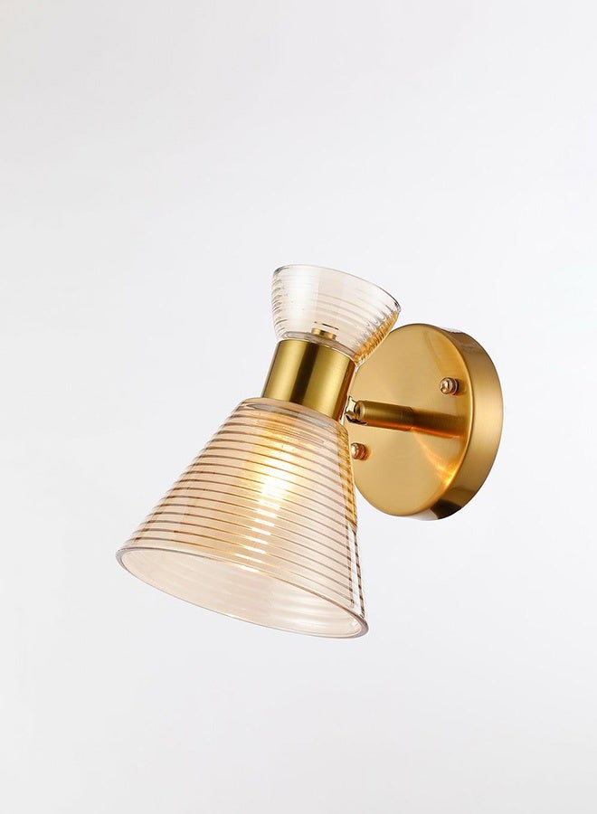 BUY4LESS -  Modern Lighting, Wall  lamp, Light, Gold Colored Glass copper wall lamp, Antique Bronze Color, 20x18 cm, Suitable for bedroom and living room - Image 1