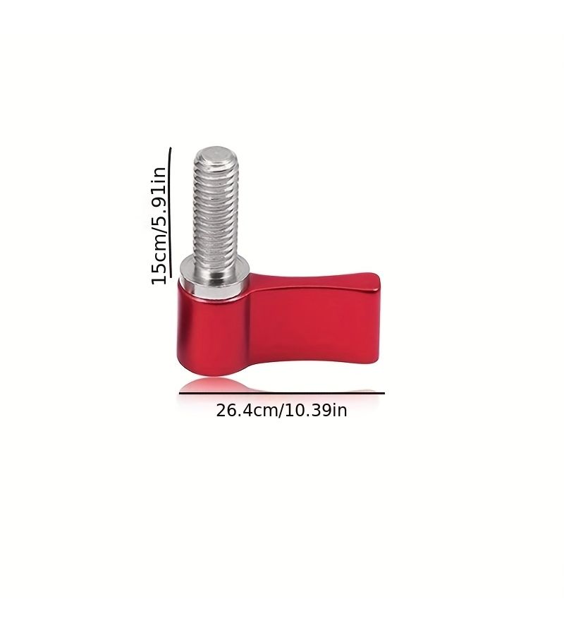 4pcs M6 15mm Adjustable Wing Thumb Screw Red Aluminum Alloy Rotating Knob Lever - Image 3