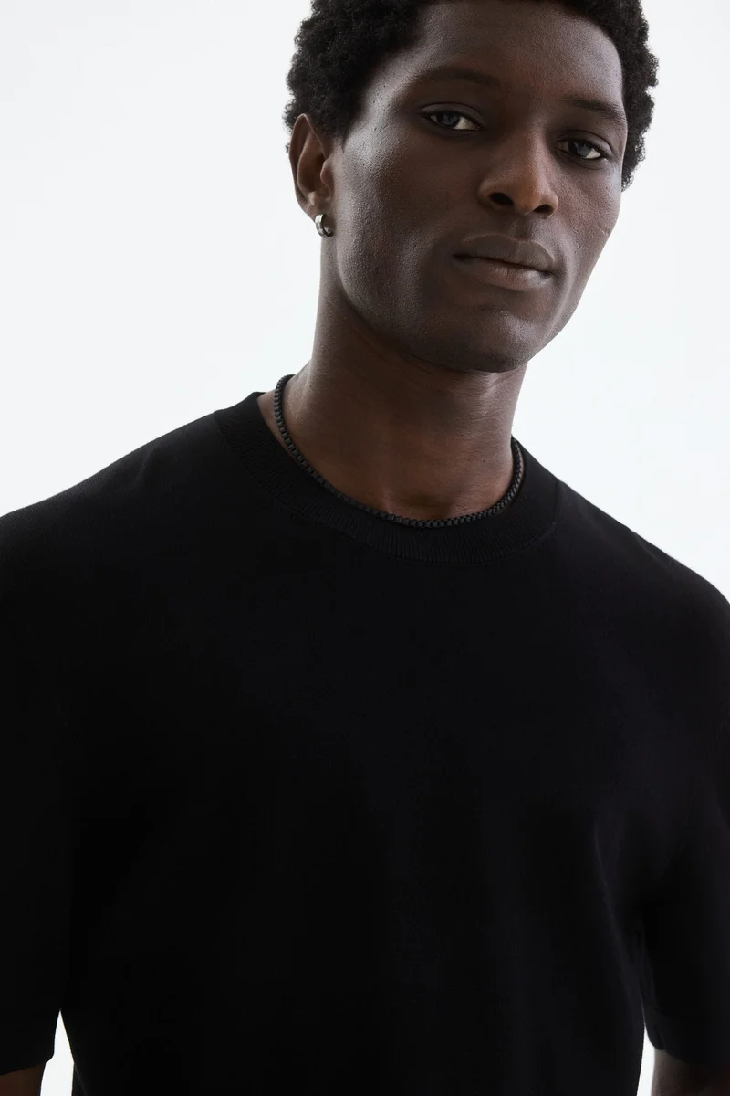 H&M  Slim Fit Knitted T-shirt for Men | Best Price UAE
