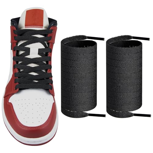 Endoto Shoelaces for Air Jordan 12345678 Replacement Flat Polyester Laces Sneaker ShoesColorBlackSize65Inch - Image 1