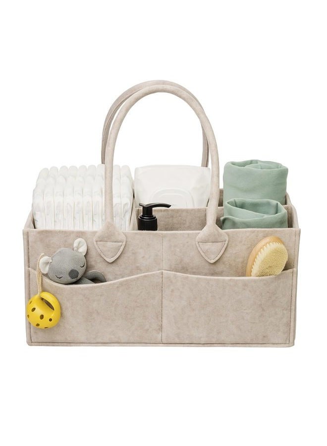 Putska Baby Diaper Caddy Organizer - Nursery Storage Basket for Diaper Station, Baby Basket Shower Gift List and Registry Must-Have, Newborn Essentials, Nursery Decor for Boy or Girl-Mocha,Extra Large - Image 1