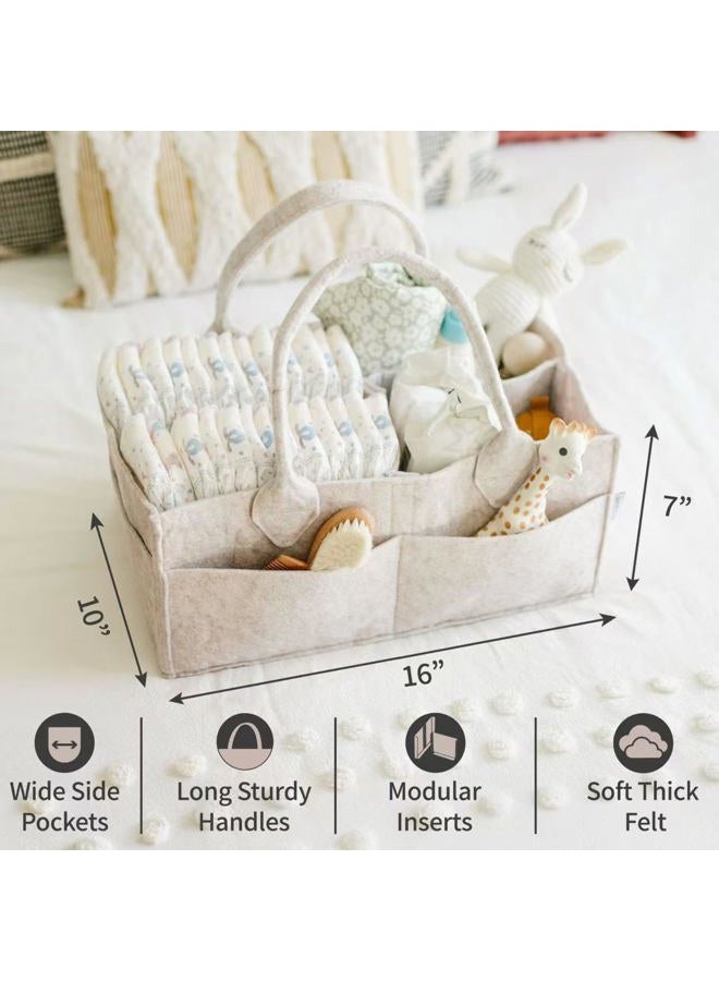Putska Baby Diaper Caddy Organizer - Nursery Storage Basket for Diaper Station, Baby Basket Shower Gift List and Registry Must-Have, Newborn Essentials, Nursery Decor for Boy or Girl-Mocha,Extra Large - Image 2