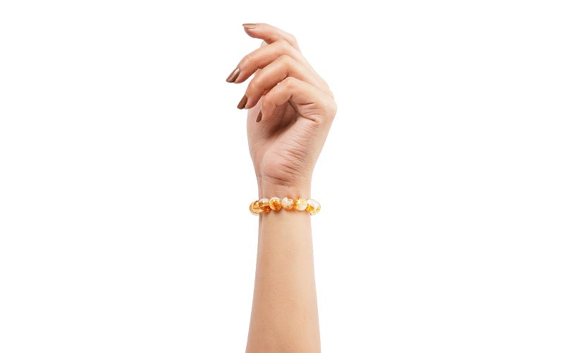 GEMSMANTRA Premium Plus Citrine Stretchable Crystal Bracelet | Lab Certified 10 mm Round Cut Beads | Healing Bracelet for Men & Women - Image 2