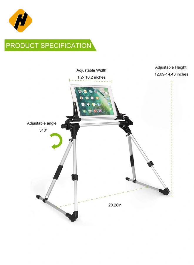 HuHa Tablet Holder, 360 Adjustable Phone/Tablet Stand with Steel Arm, Lazy Mount Tablet Clamp for All 4"-10.5" Phones, Tablet, Switch, for Gaming, Watching Video  - Image 4