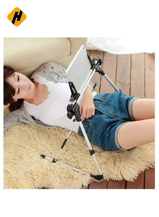 HuHa Tablet Holder, 360 Adjustable Phone/Tablet Stand with Steel Arm, Lazy Mount Tablet Clamp for All 4"-10.5" Phones, Tablet, Switch, for Gaming, Watching Video  - Image 2