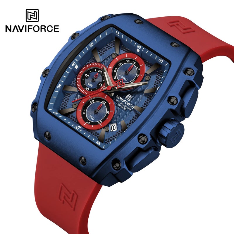 NAVIFORCE Silicon Band Water Resistant Chronograph Wrist Watch - NF8070 - Image 1