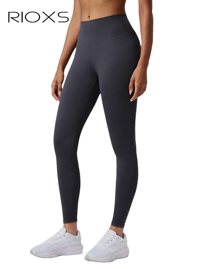 ريوكس ليغينغز رياضية للنساء،  ليغينغز بخصر عالٍ وسراويل يوغا للنساء، ليغينغز ناعمة ومطاطية للتحكم في البطن، سراويل رياضية قابلة للتنفس، ليغينغز يوغا للتمارين الرياضية والجري وغيرها، لون جرافيت - Image 1