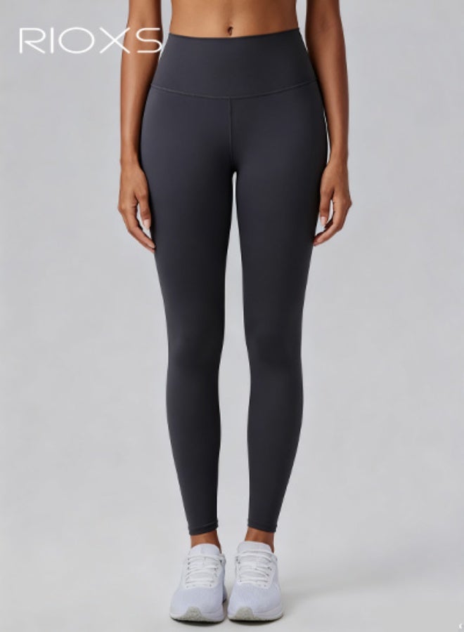 ريوكس ليغينغز رياضية للنساء،  ليغينغز بخصر عالٍ وسراويل يوغا للنساء، ليغينغز ناعمة ومطاطية للتحكم في البطن، سراويل رياضية قابلة للتنفس، ليغينغز يوغا للتمارين الرياضية والجري وغيرها، لون جرافيت - Image 5