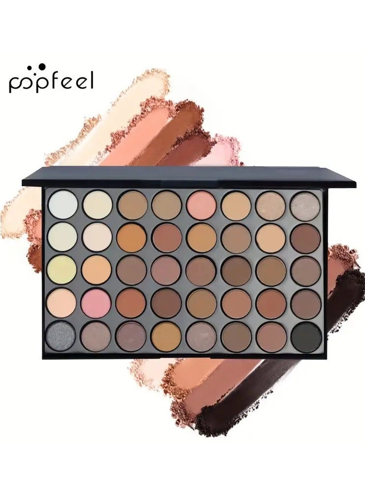 popfeel 40 Colors Eyeshadow Palette Eyebrow Pencil Eyeliner Pen Mascara With A Set Of Makeup Brushes Ideal Gift For Birthday Makeup Set - Image 3