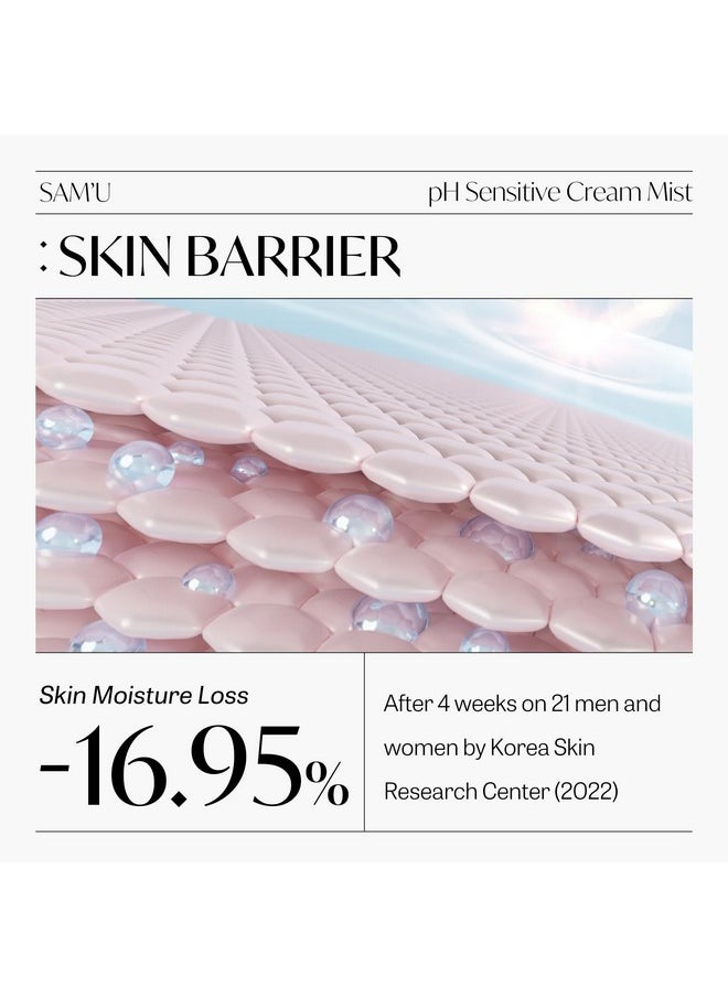 SAM'U SAM’U pH Sensitive Cream Mist - Ceramide Hydrating Spray Mist with Hyaluronic Acid & Allantoin - Korean Skin Care, Moisturizing & Barrier-Boosting Mist for Dewy Skin - 3.38 Fl. Oz  - Image 3