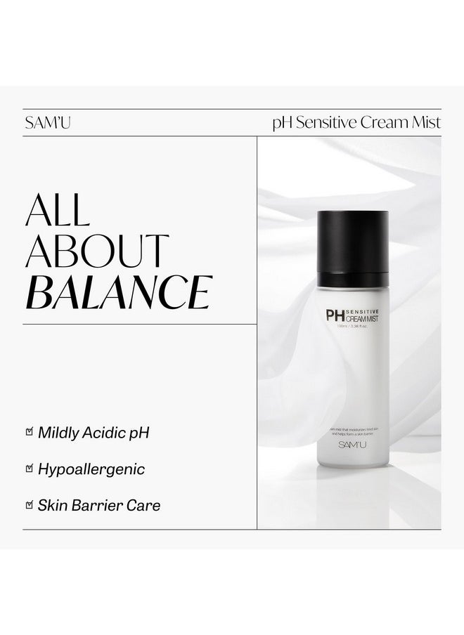 SAM'U SAM’U pH Sensitive Cream Mist - Ceramide Hydrating Spray Mist with Hyaluronic Acid & Allantoin - Korean Skin Care, Moisturizing & Barrier-Boosting Mist for Dewy Skin - 3.38 Fl. Oz  - Image 2