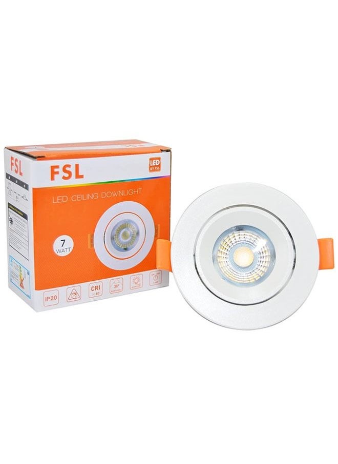 FSL - FSL LED Ceiling Spotlight 7W Warm White 3000K 10 Pcs - Image 1