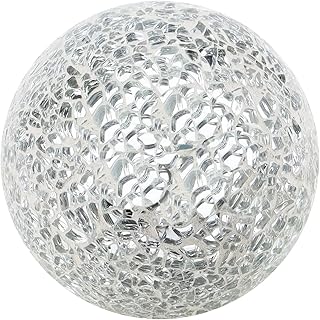 Woration Decorative Ball Set 2.56 Inch Mosaic Glass Orbs Centerpiece Balls Silver Decoration Glass Solid Ball Mirror - Image 1