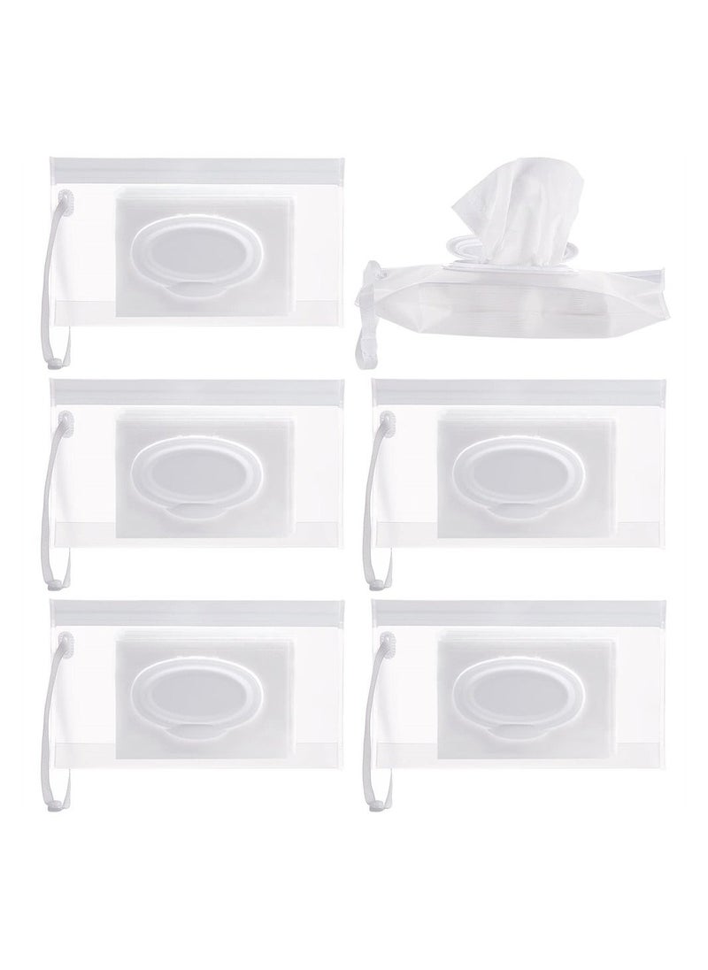 Baby Wipe Dispenser, 6Pcs Portable Refillable Wipe Holder, Eco Friendly Baby Wipes Dispenser Container, Reusable Travel Wet Wipe Container for Travel, Strollers, Backpacks  - Image 1