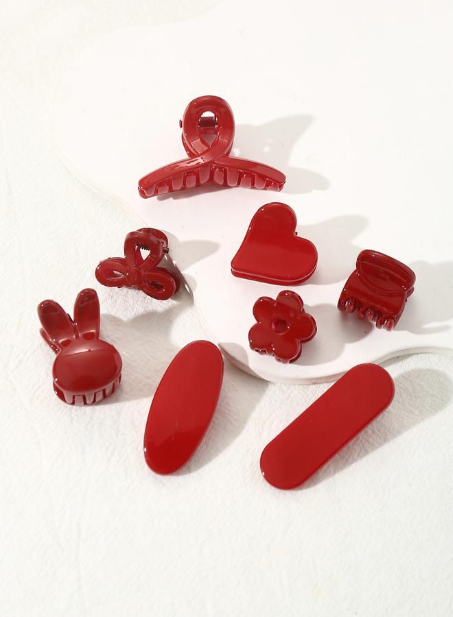 تايك تو مجموعة من 8 مشابك شعر سادة - Image 3