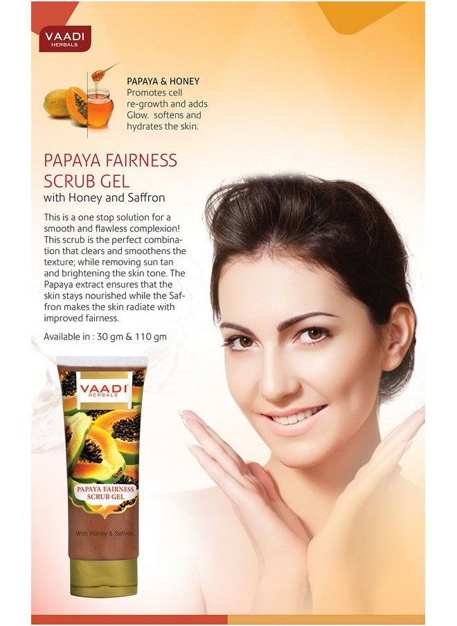 VAADI HERBALS - Papaya Fairness Scrub Gel With Honey And Saffron 110G - Image 1
