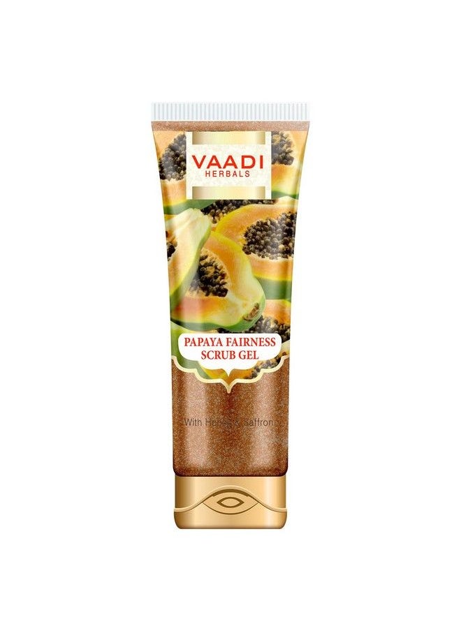 VAADI HERBALS - Papaya Fairness Scrub Gel With Honey And Saffron 110G - Image 1
