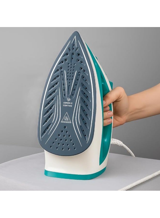 سوبر ويف كاوية بخار كهربائية بقدرة 2200 واط مع قاعدة من السيراميك غير قابل للالتصاق | مكواة بخار متعددة الوظائف - بخار/رذاذ/تنظيف ذاتي | خزان 450 مل - قاعدة سيراميكية - Image 2