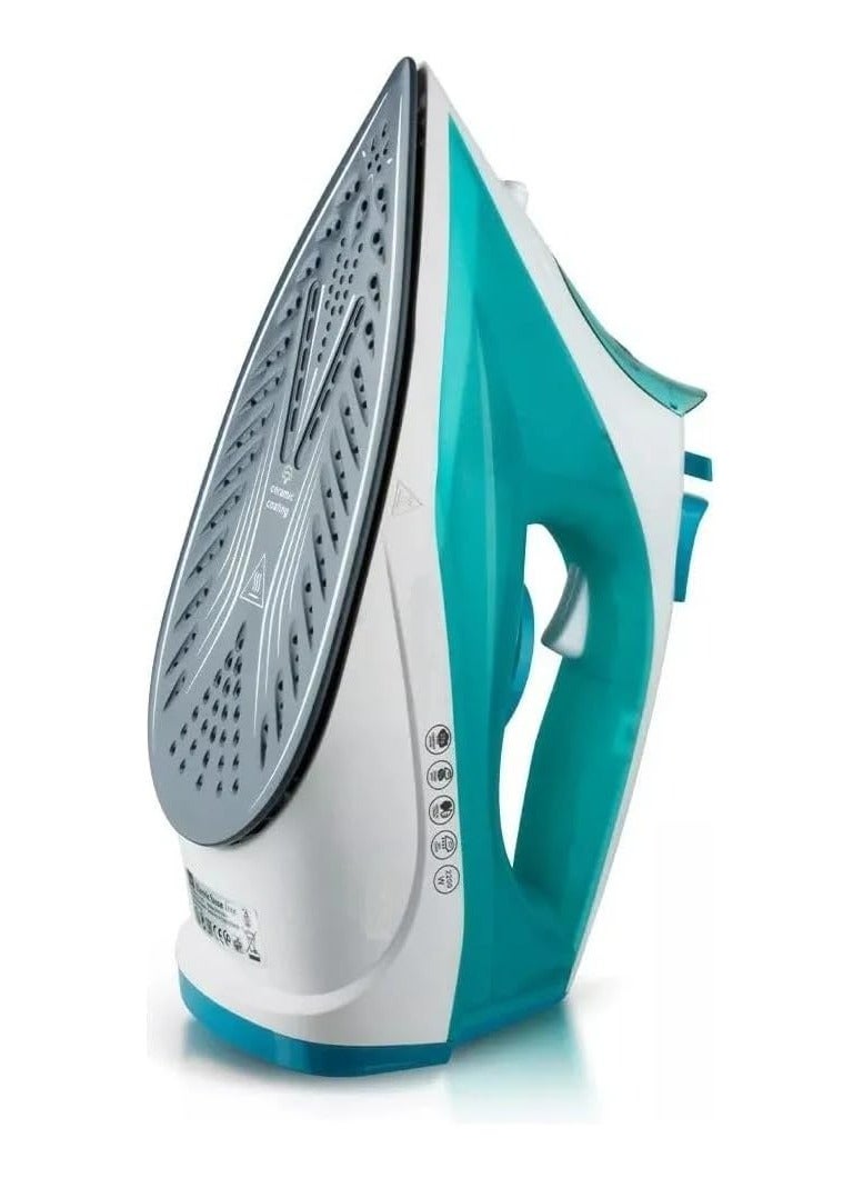 سوبر ويف كاوية بخار كهربائية بقدرة 2200 واط مع قاعدة من السيراميك غير قابل للالتصاق | مكواة بخار متعددة الوظائف - بخار/رذاذ/تنظيف ذاتي | خزان 450 مل - قاعدة سيراميكية - Image 3