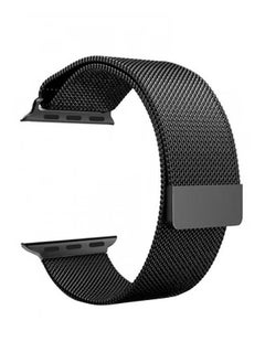 vesus Milanese Stainless Steel Mesh Band For Apple Watch 45mm/44mm/42mm Black 