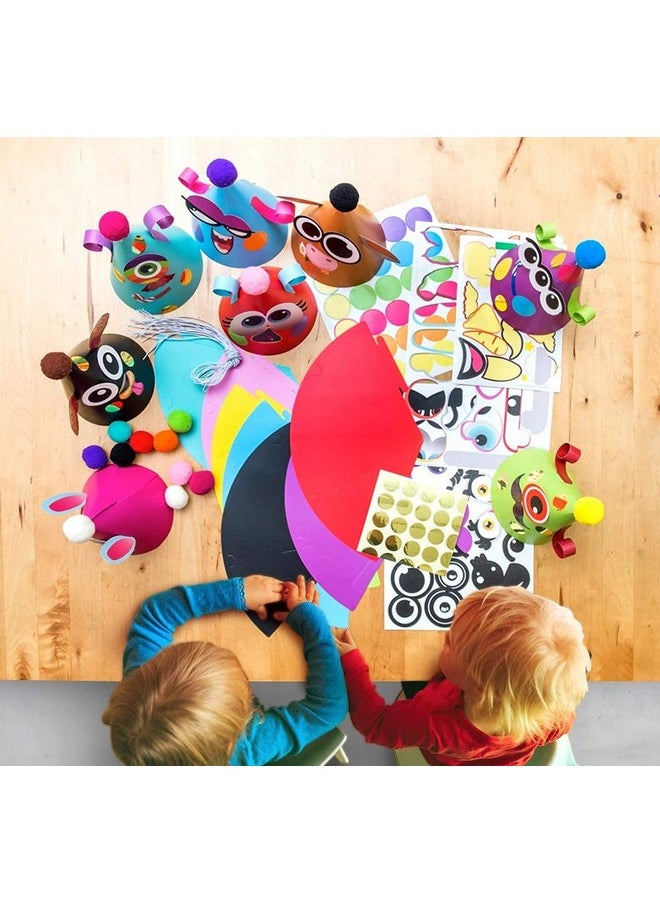 Glittery Garden - Party Hats For Easter Art & Craft For Kids. Fun Birthday Activity Kit With Stickers. Animal Theme Party Favor Game Supplies. Christmas & Thanksgiving Decoration - Image 1