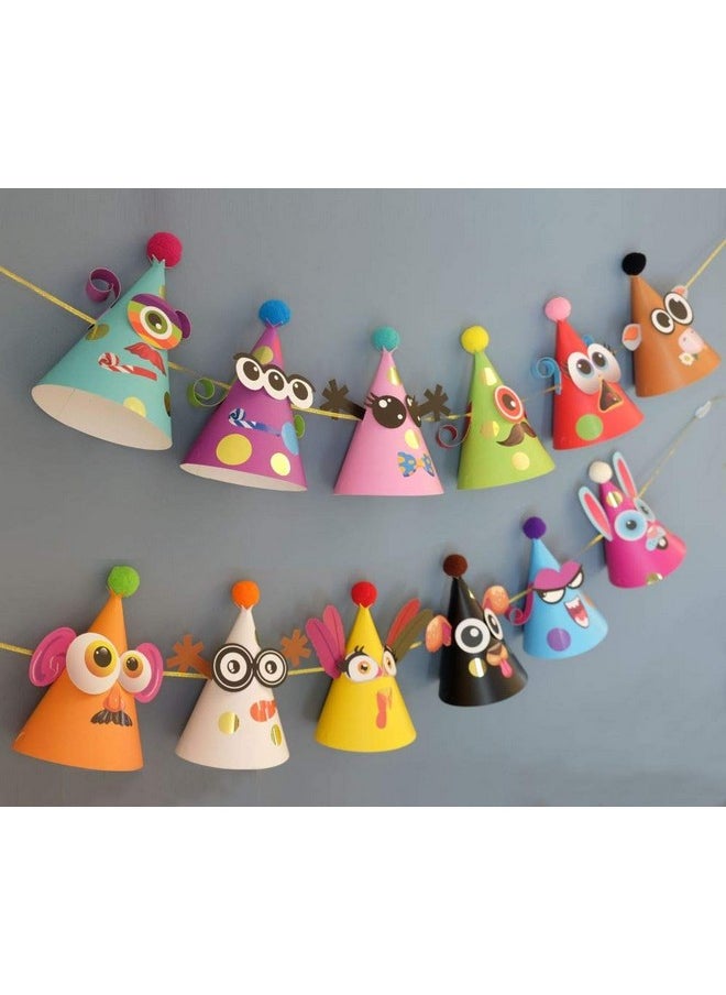 Glittery Garden - Party Hats For Easter Art & Craft For Kids. Fun Birthday Activity Kit With Stickers. Animal Theme Party Favor Game Supplies. Christmas & Thanksgiving Decoration - Image 1
